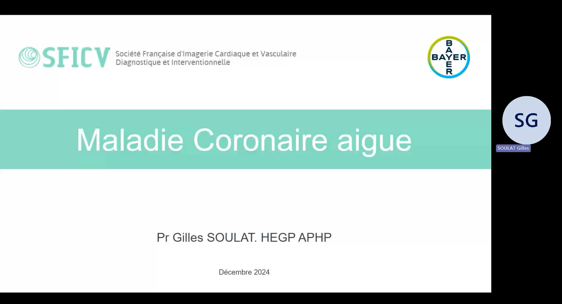 Maladie Coronaire aigue - Dr Gilles SOULAT
