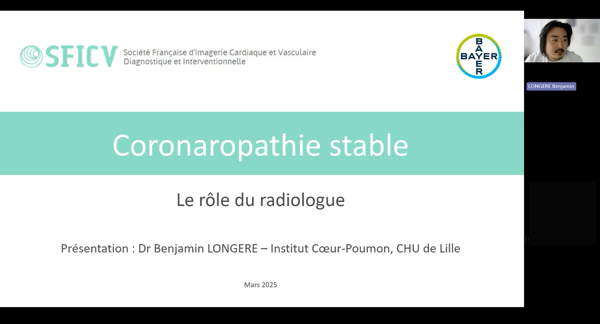 Coronaropathie stable, le rôle du radiologue - Dr Benjamin LONGERE
